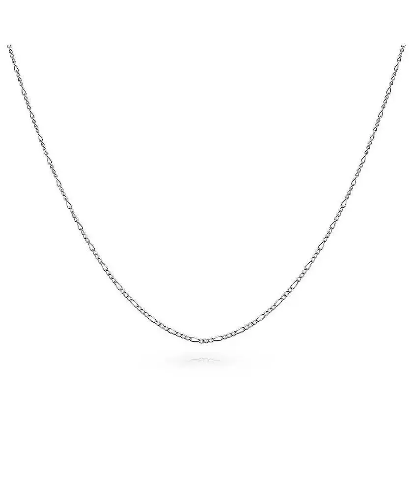 Bling Jewelry Ultra Thin 1.2MM Figaro Link Chain Necklace 14K Gold Plated Sterling Silver 16, 18, 20 Inch