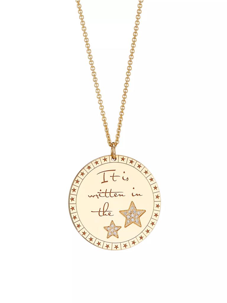 Zoë Chicco Mantra 14K Gold & Diamond Large Mantra Pendant Necklace