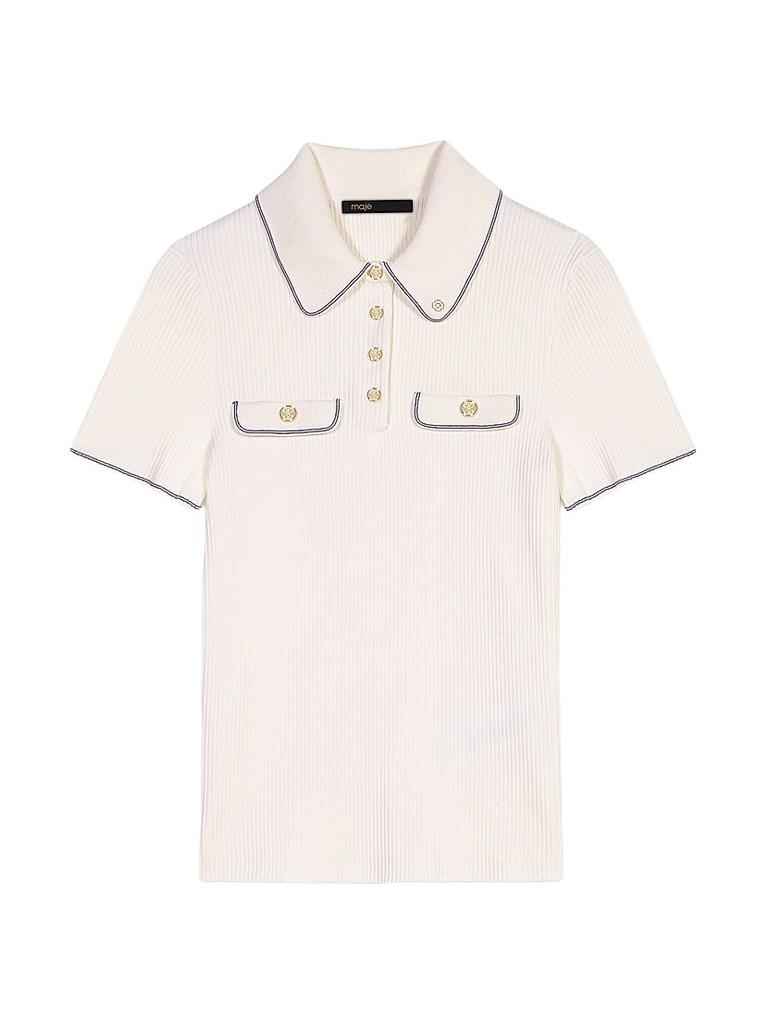 Maje Short-Sleeve Polo Shirt