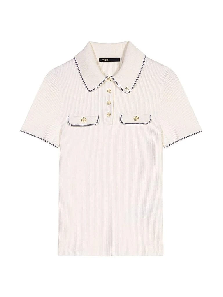 Maje Short-Sleeve Polo Shirt 1