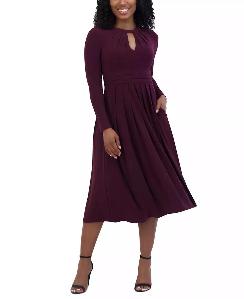 Jessica Howard Petite Ruched Keyhole Midi Dress 1