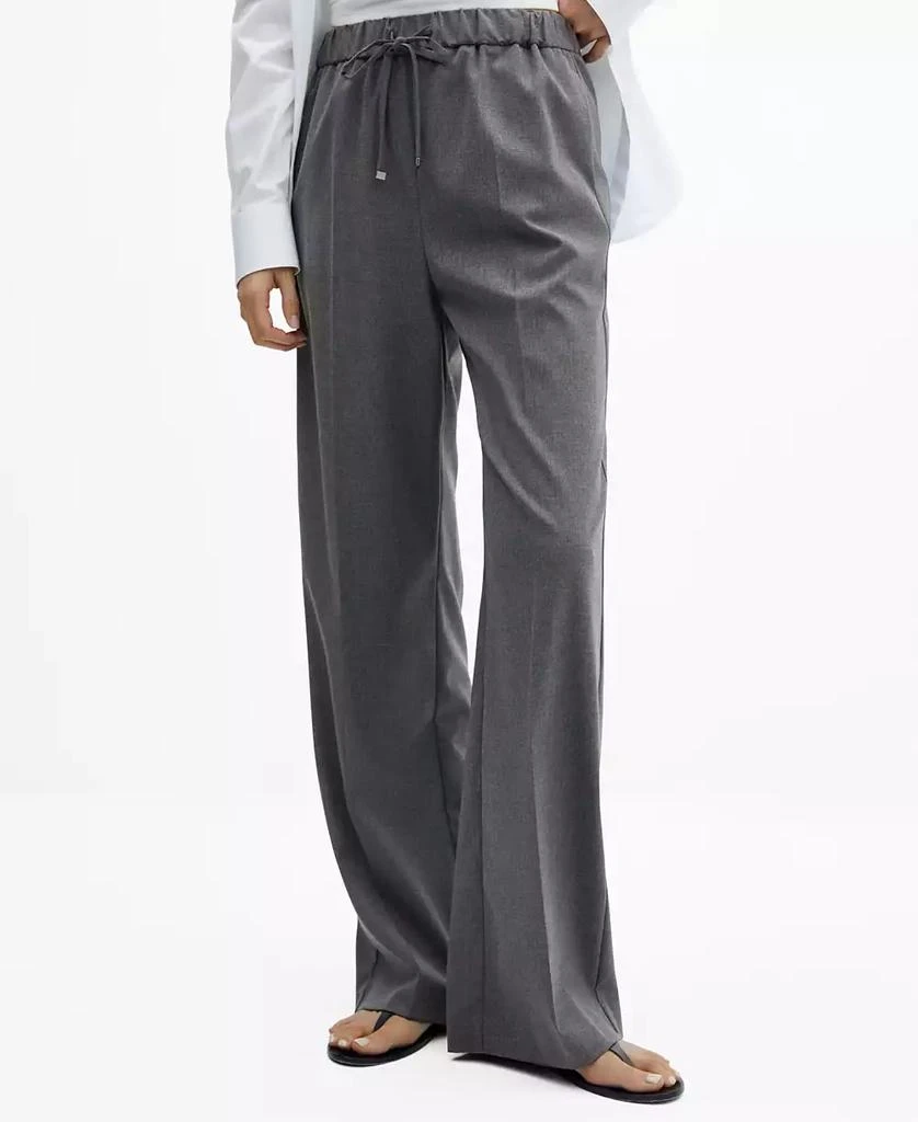 Mango Women's Elastic Waist Wideleg Pants 1