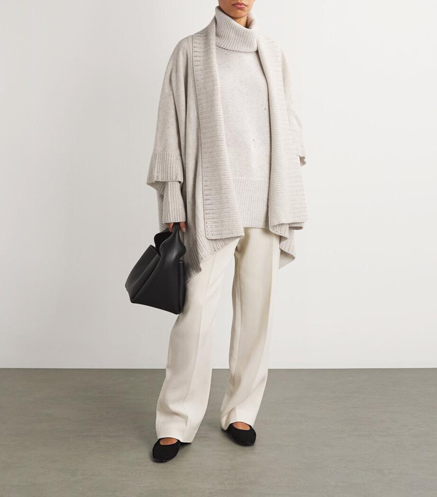 William Sharp Cashmere Crystal-Embellished Cape