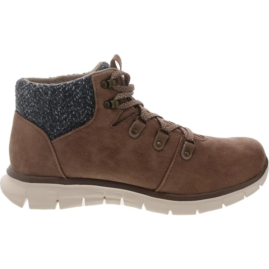 SKECHERS Womens Faux Fur Lined Faux Fur Combat & Lace-Up Boots 2
