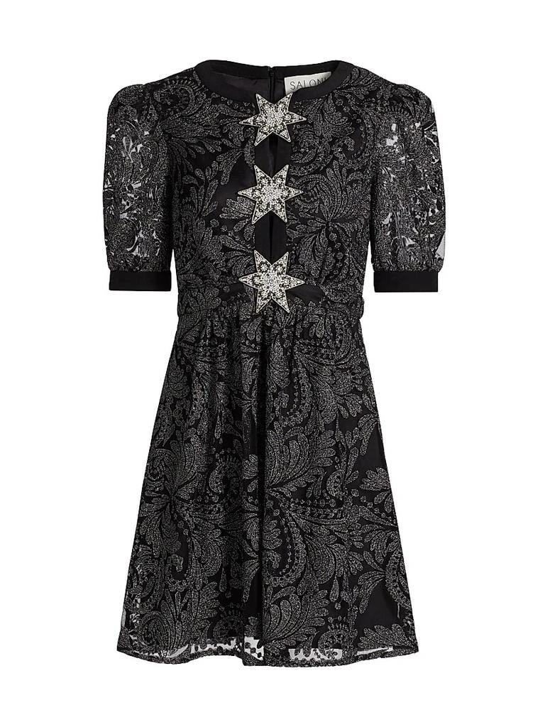 Saloni Jamie Paisley Tulle Minidress 1