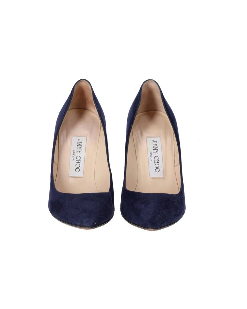 Jimmy Choo Abel Pointed Toe Pumps in Navy Blue Suede 3