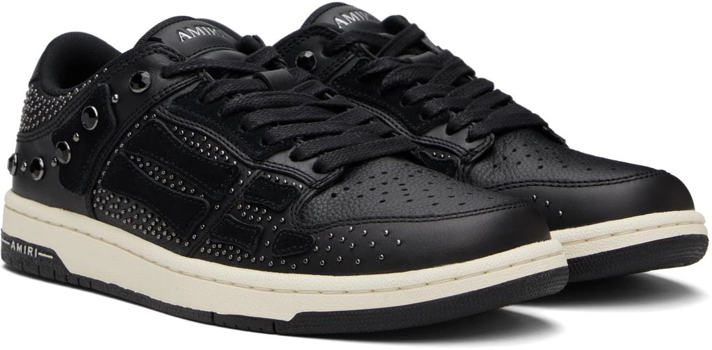 AMIRI Black Crystal Studded Skel Top Low Sneakers 4