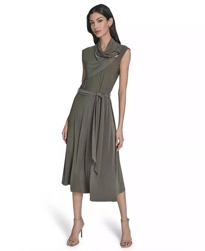 washable linen dresses Long Linen Dress BORACAY in Teal blue main image 0