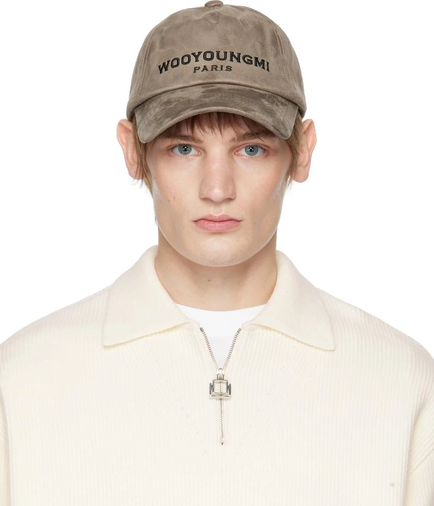 WOOYOUNGMI Beige Faux Suede Ball Cap 1