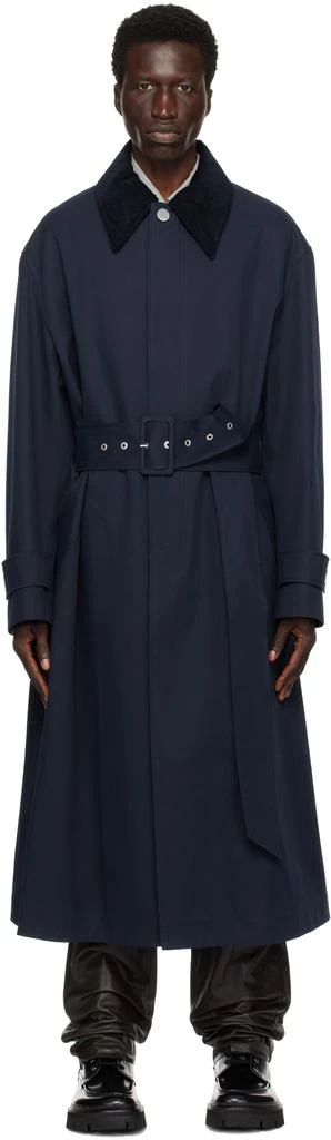 AMI Navy Belted Mac Trench Coat 1