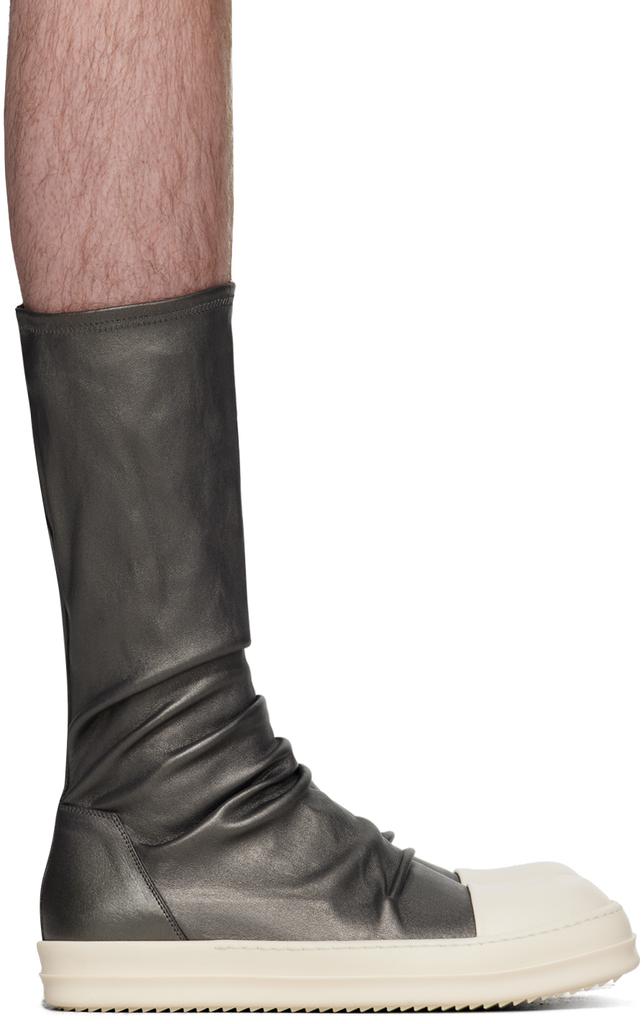 Rick Owens Gunmetal Sock Sneakers