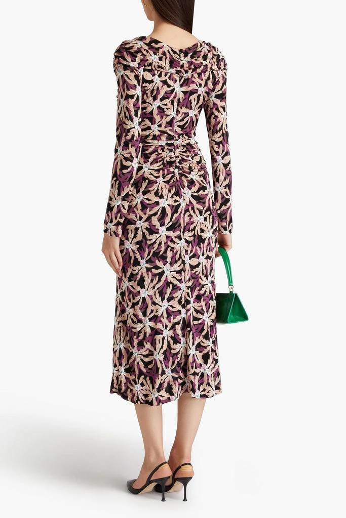 Diane von Furstenberg Sylviana ruched floral-print jersey midi dress 3