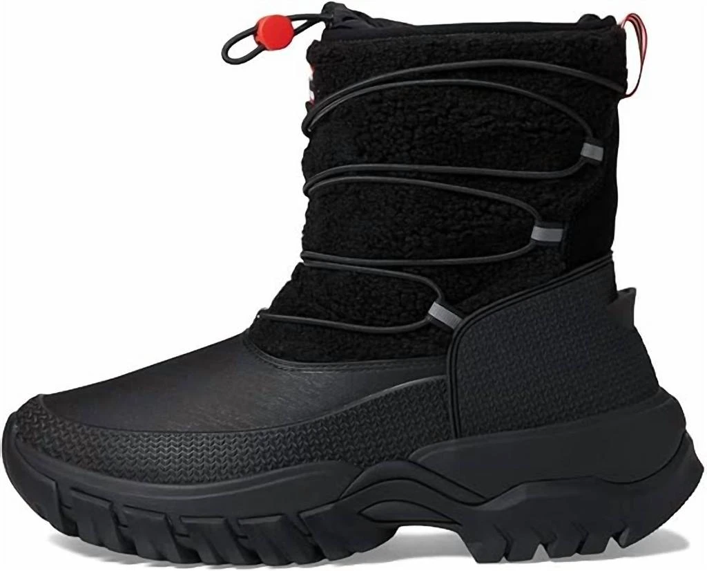 Hunter Women's Wanderer Short Sherpa Snow Boot In Black 2