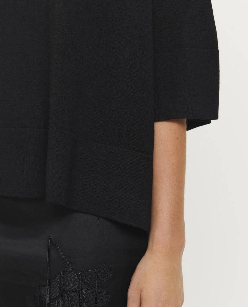 Psophia Short Sleeve Turtleneck/poncho In Black 2
