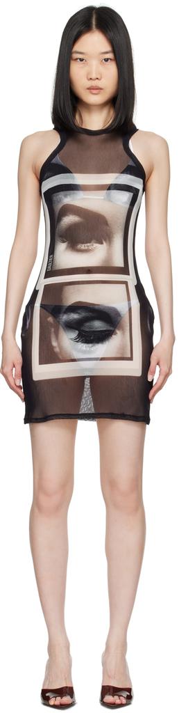 Jean Paul Gaultier Black 'The Eyes And Lips' Minidress