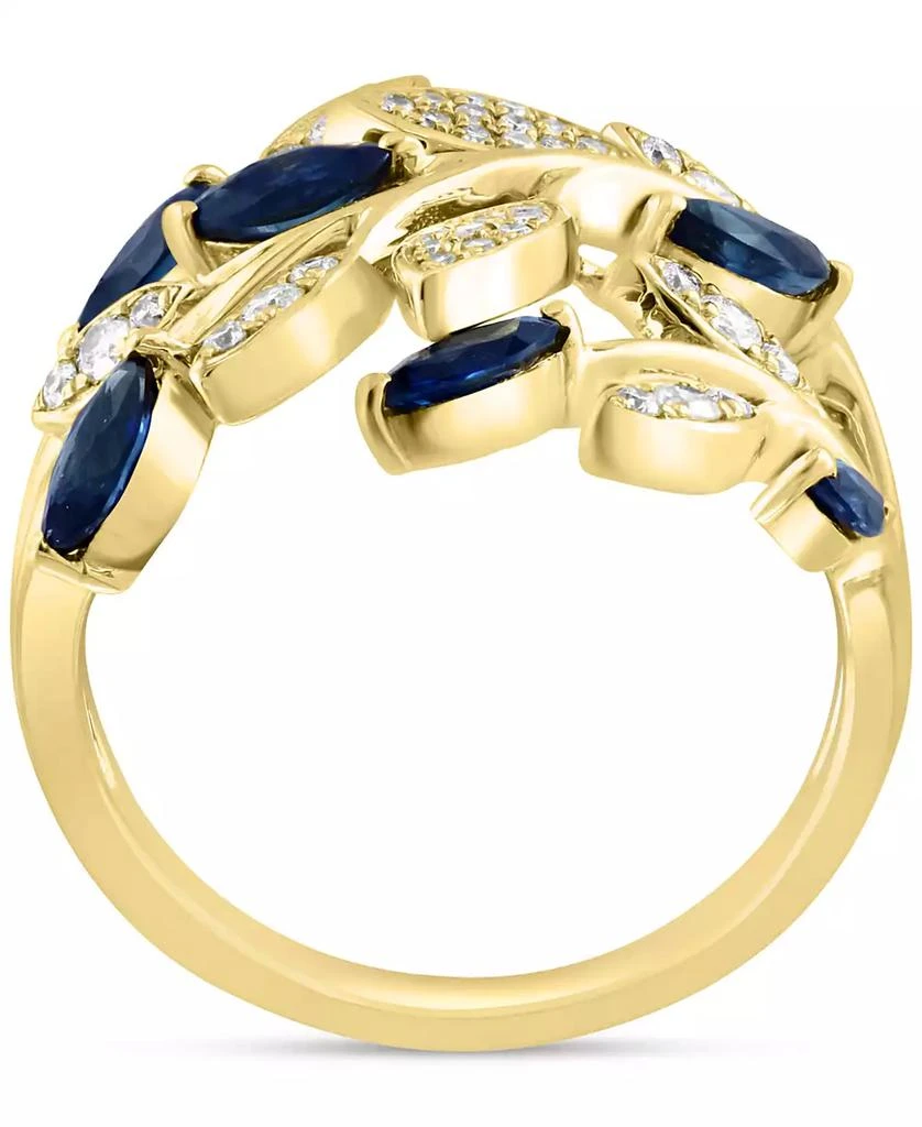 Effy EFFY® Sapphire (3/4 ct. t.w.) 
Diamond (1/4  ct. t.w.) Vine Ring in 14k Gold 3
