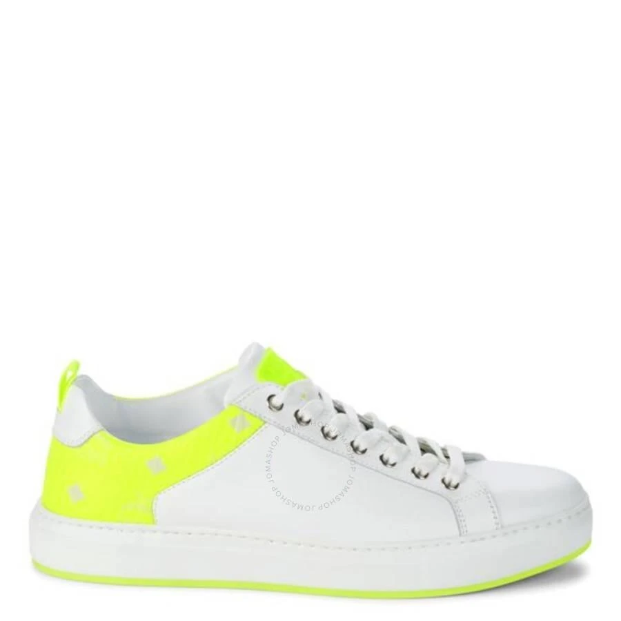 MCM Neon-Trimmed Leather Sneakers 1