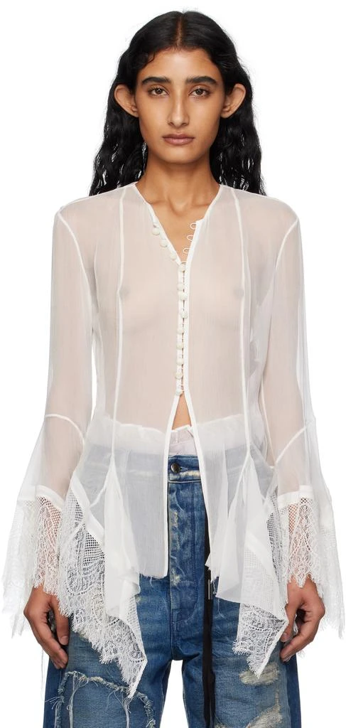 ANN DEMEULEMEESTER White Kristabel Handkerchief Blouse