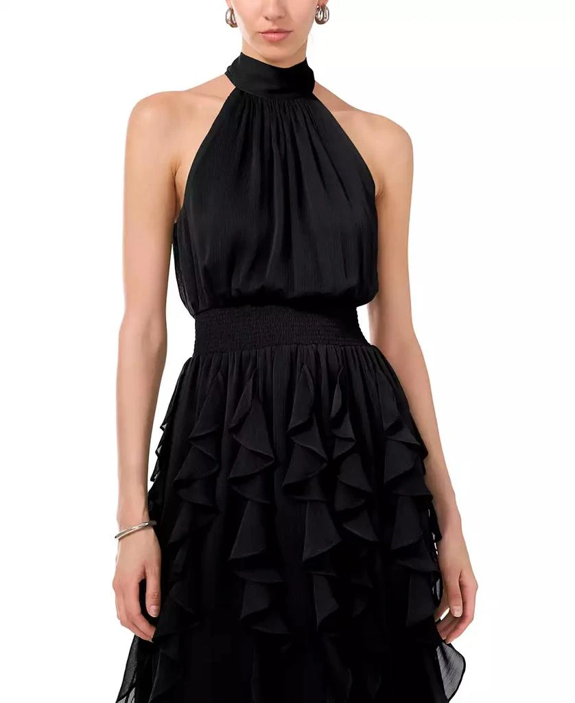 1. State Women's Smocked Cascade-Ruffle Halter Maxi Dress 3