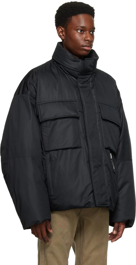 Wooyoungmi Black Funnel Neck Down Jacket 2