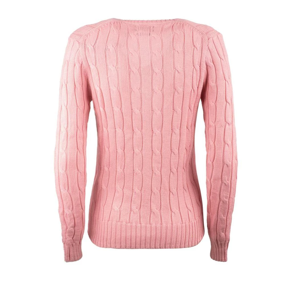 Ralph Lauren Ralph Lauren Pink V-Neck Braided Cotton Sweater 2