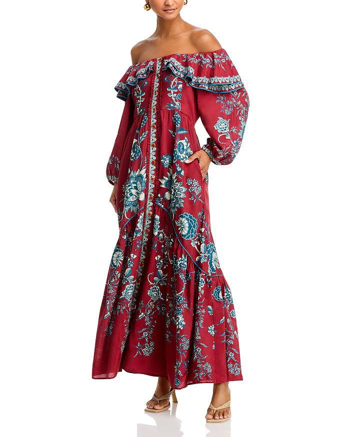 Farm Rio Tropical Landing Off-the-Shoulder Dress 1
