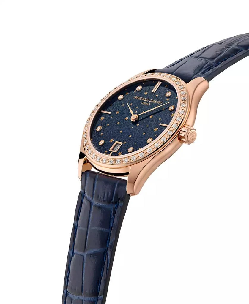 Frederique Constant Women's Swiss Classic Diamond (3/8 ct. t.w.) Navy Leather Strap Watch 36mm 2