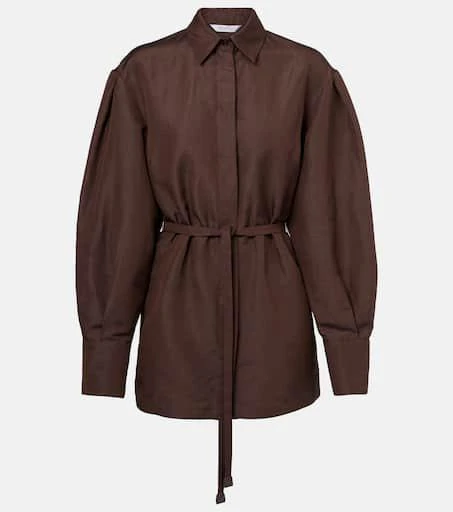 Max Mara Affari belted linen and silk shirt 1