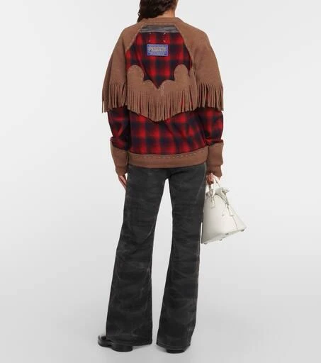 MAISON MARGIELA Fringed checked wool cardigan 3