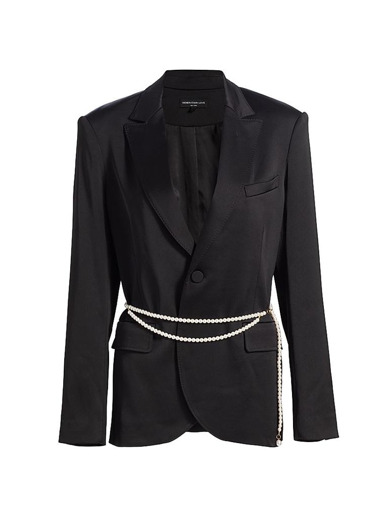 Generation Love Martina Stretch Satin Belted Blazer