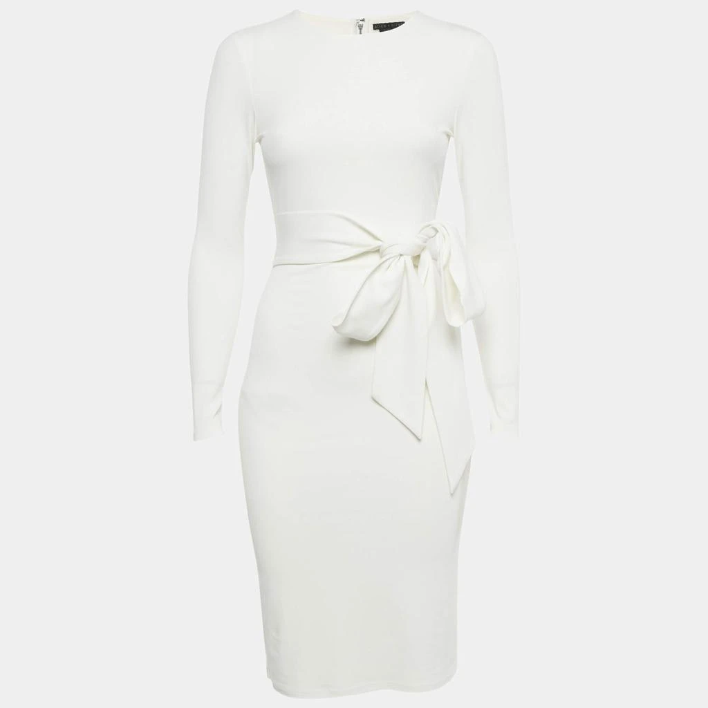 Alice + Olivia Classics White Crepe Tie -Up Waist Short Dress S  On Sale  Now with Up to 40% Off | Discover Exclusive Deals & Savings at BeyondStyle   Authentic Alice +