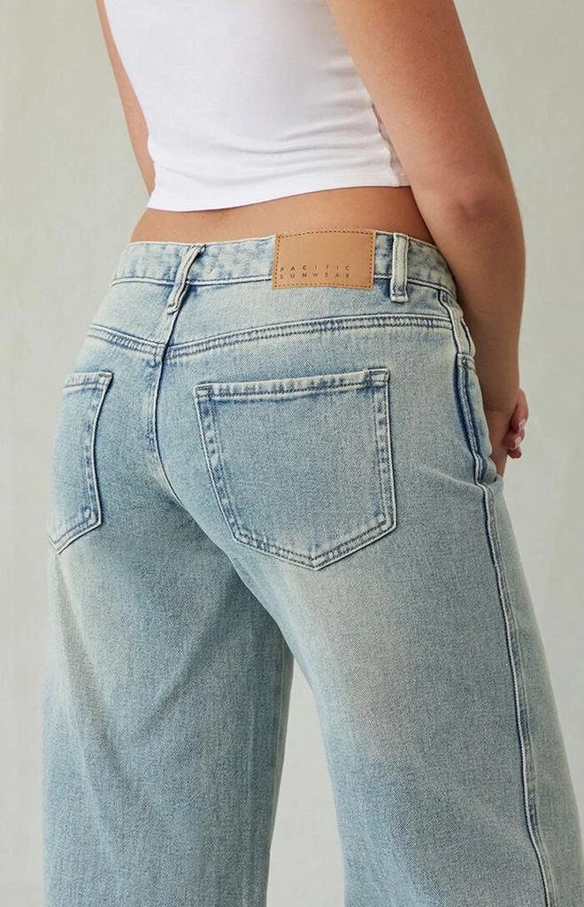 PacSun Casey Low Rise Baggy Jeans Medium Indigo Wash Tint 4