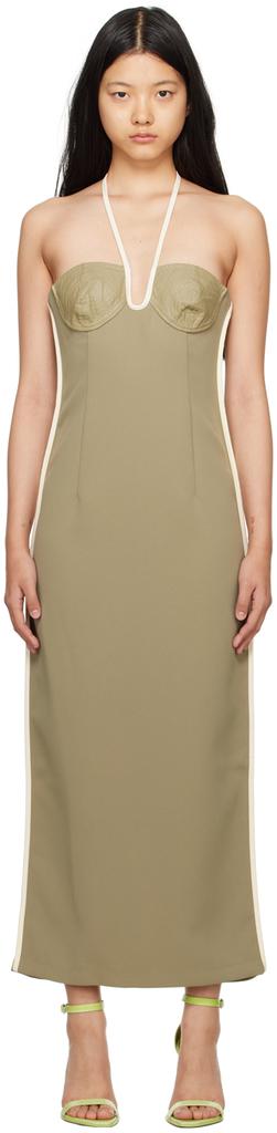Paris Georgia Khaki Nassia Midi Dress