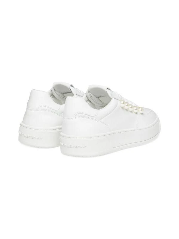 Stuart Weitzman Courtside Pearl Leather Low Top Sneakers 4