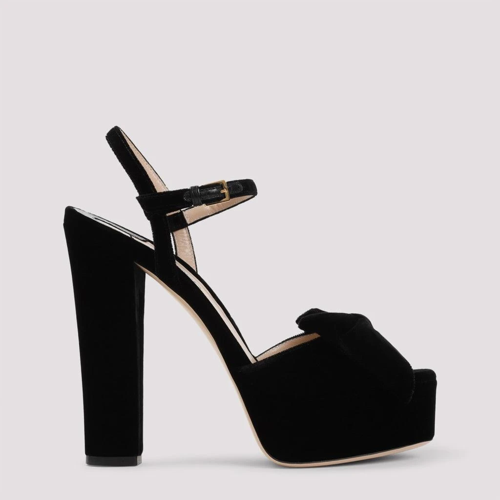 Tom Ford Black Velvet Platform Sandals 2
