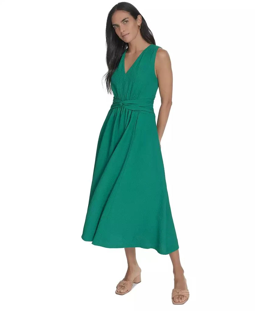 Calvin Klein Women's V-Neck Twist-Front Midi Dress 1