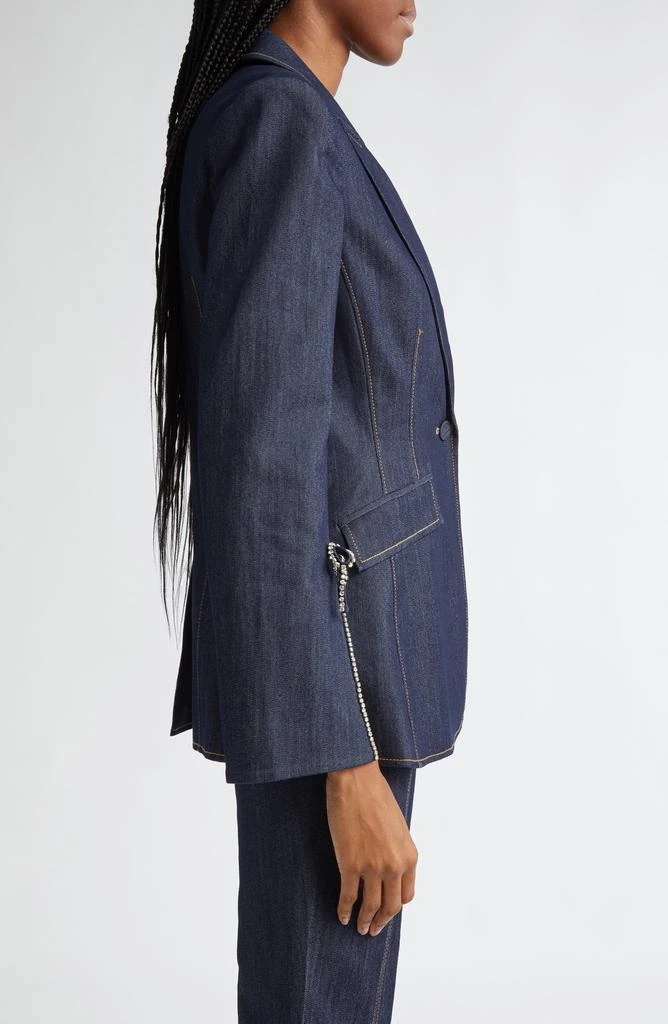 Cinq à Sept Cheyenne Rhinestone Bow Denim Blazer 4