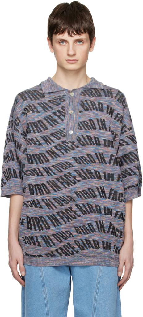 Henrik Vibskov Purple 'Bird In Face' Polo