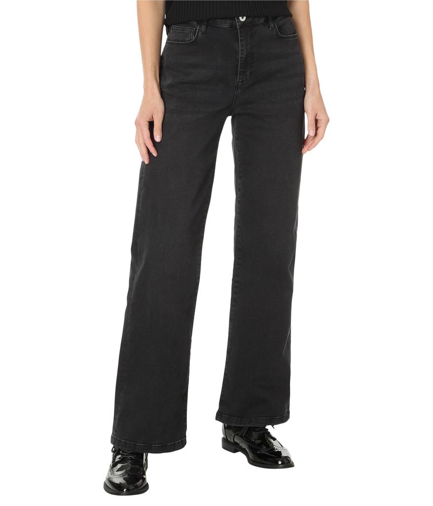 Elliott Lauren Washed Black Denim - Wide Leg 5 Pocket Jeans