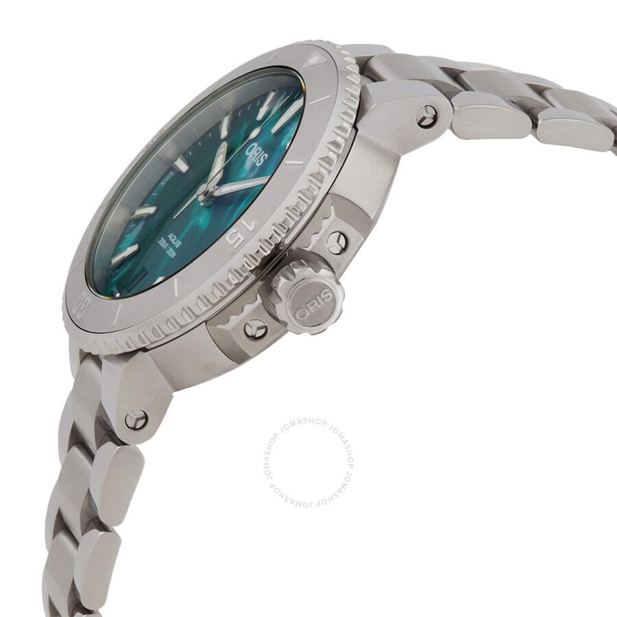 Oris Aquis Date Automatic Green Dial Ladies Watch 01 733 7770 4137-07 8 18 05P