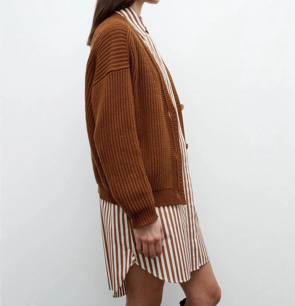 TWP Classic Chunky Knit Cardigan In Nut Brittle 2