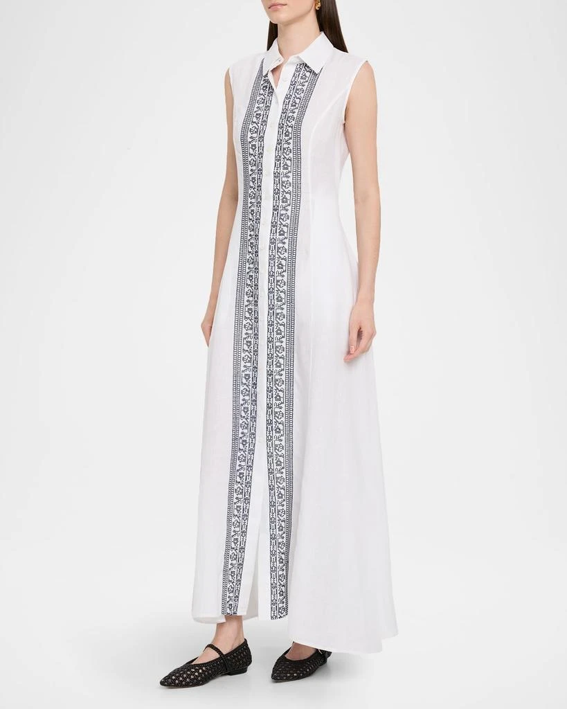 Evi Grintela Carine Sleeveless Embroidered Maxi Shirtdress 4