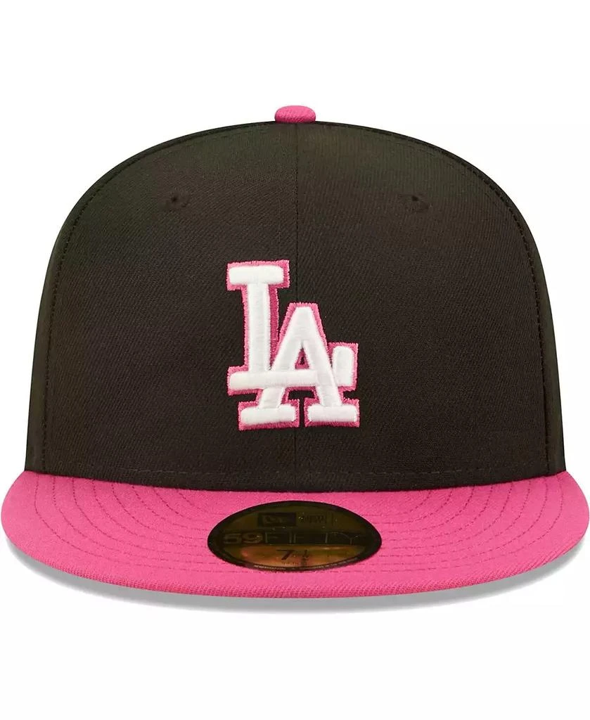 New Era Men's Black, Pink Los Angeles Dodgers 1981 World Series Champions Passion 59FIFTY Fitted Hat 4