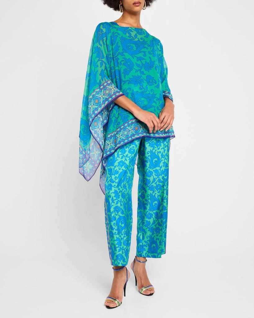 ETRO Tile Border Print Poncho 2
