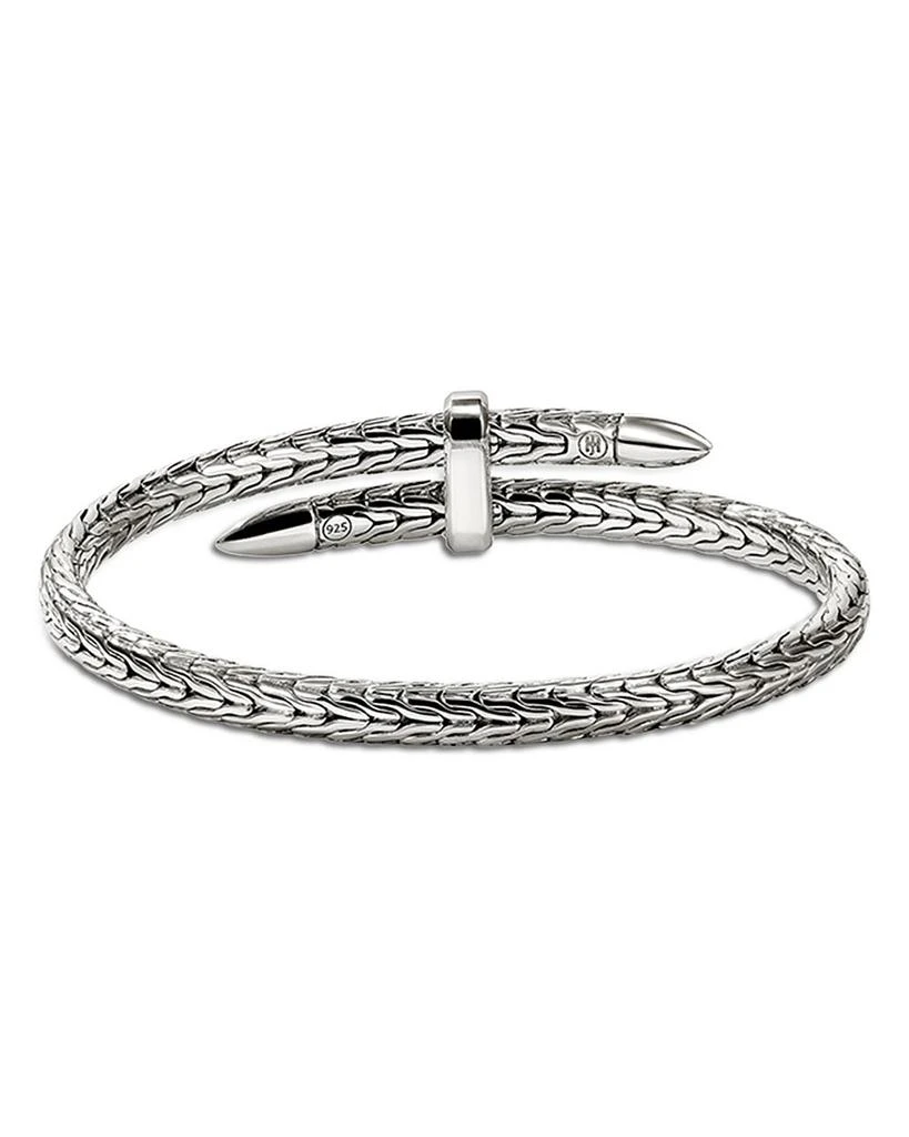 John Hardy Sterling Silver Blue Sapphire Spear Flex Cuff Bracelet 6