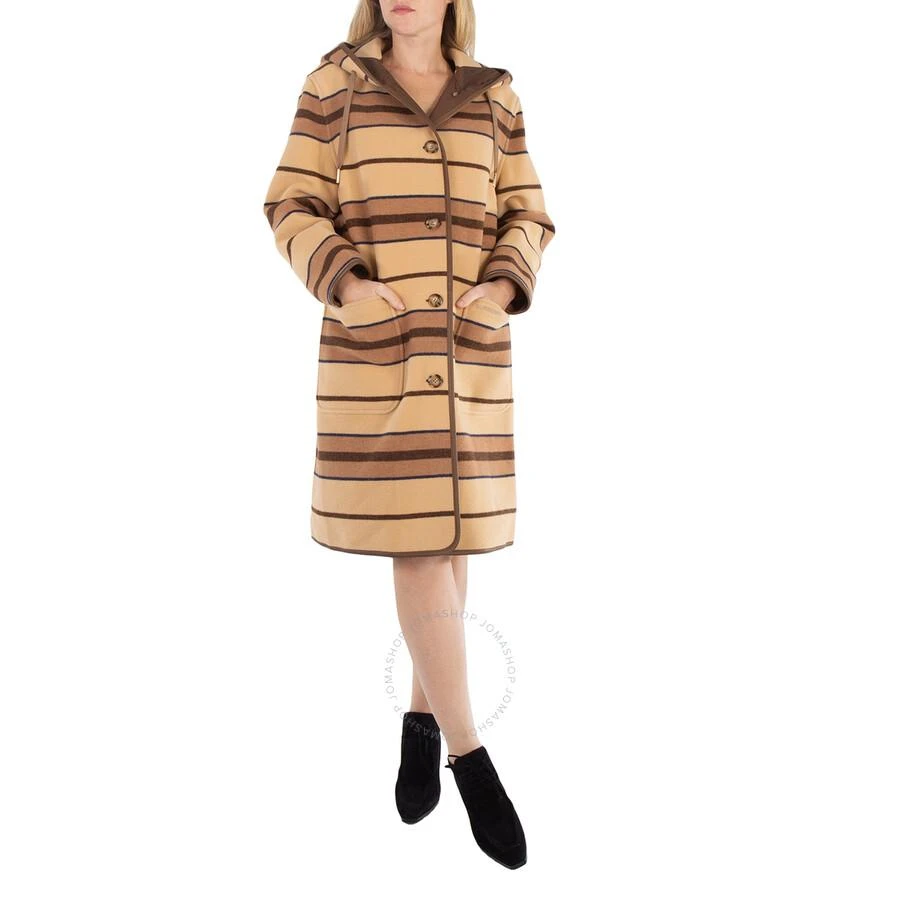 Burberry Leyhill Striped Wool Single-Breasted Coat 1