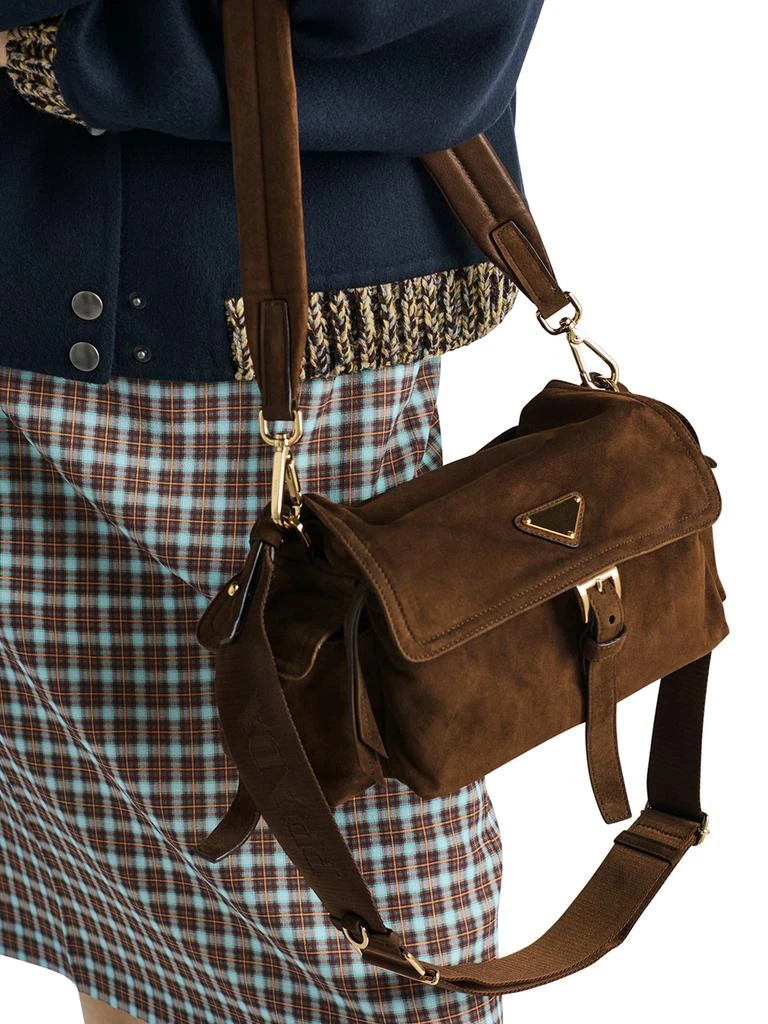 Prada EXPLORE MEDIUM SUEDE SHOULDER BAG 4
