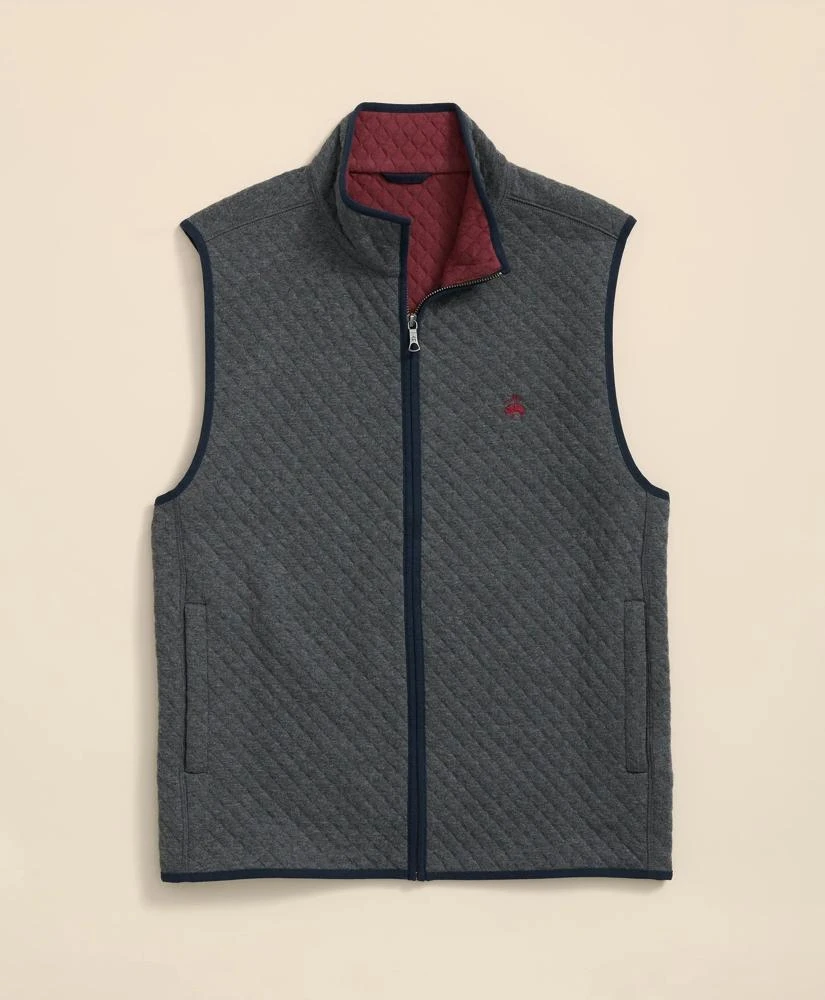 Brooks Brothers Cotton-Blend Diamond-Quilted Full-Zip Vest