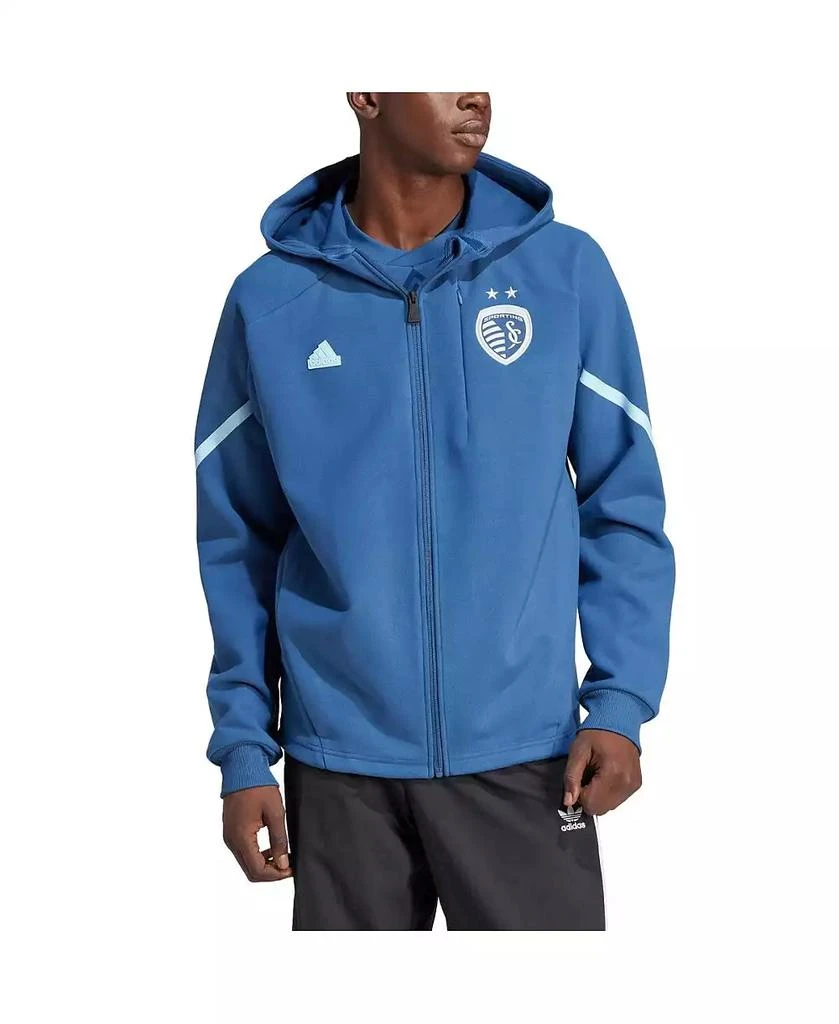 Adidas Men's Blue Sporting Kansas City 2024 Anthem Travel Full-Zip Jacket 1