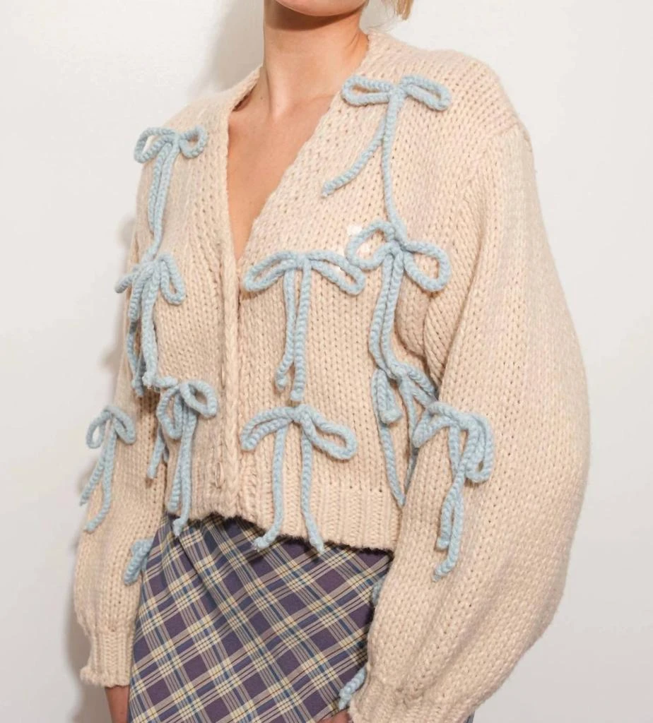Pretty Garbage Pretty Garbage - Beloved Bow Chunky Knit Cardigan 3